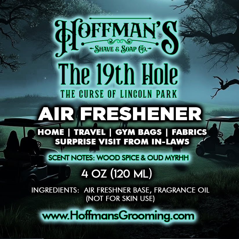"19th Hole: The Curse of Lincoln Park" (Wood Spice, Oud, Myrhh) Limited Halloween Edition Air Freshener 4oz