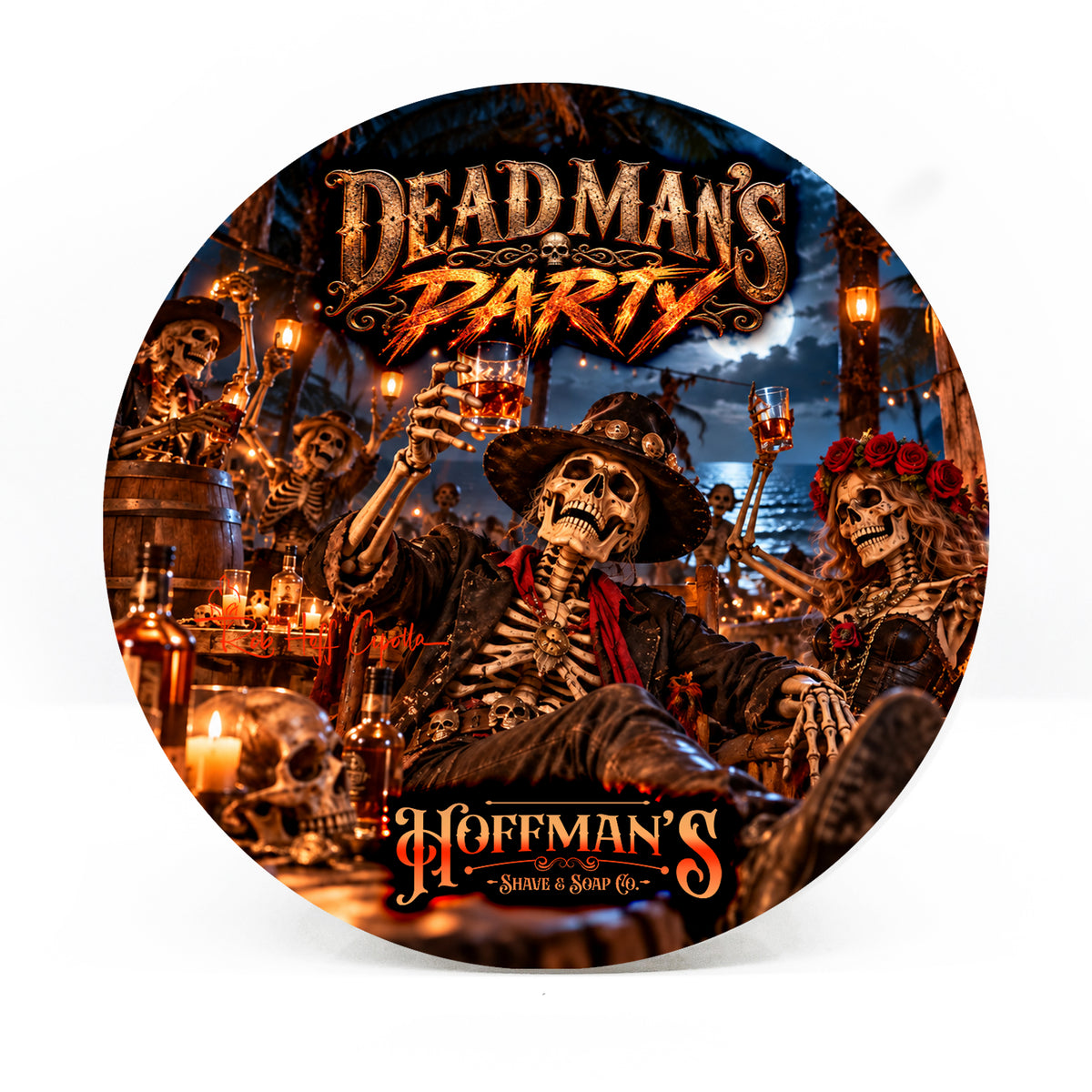 Dead Man's Party (Whiskey, Amber, Violet, Jasmine) Shave Soap 4oz