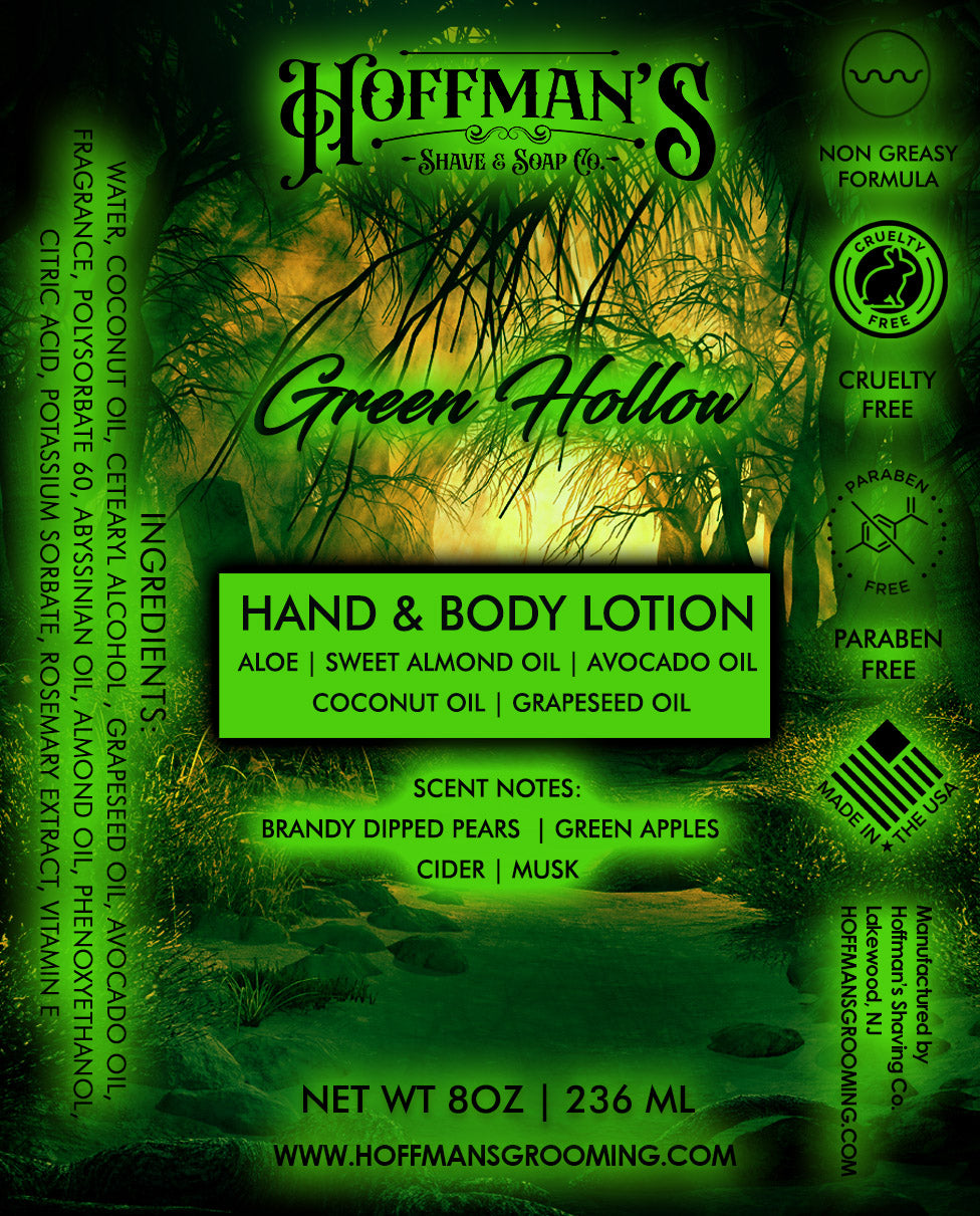 Green Hollow Body & Hand Lotion (Brandied Pear, Green Apple, Musk) 8 oz