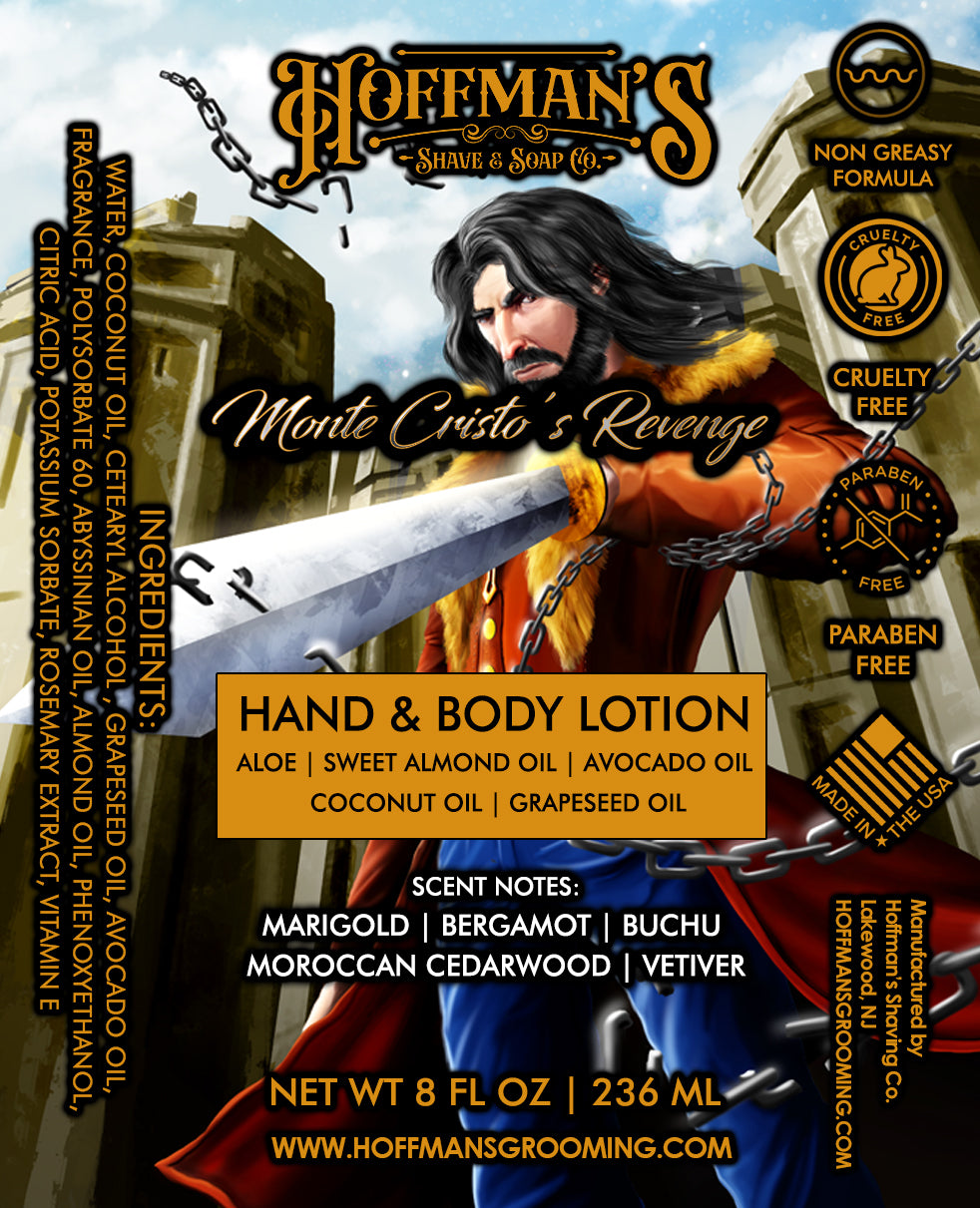 Monte Cristo's Revenge Body & Hand Lotion (Moroccan Cedarwood, Vetiver, Moroccan Cedarwood) 8 oz