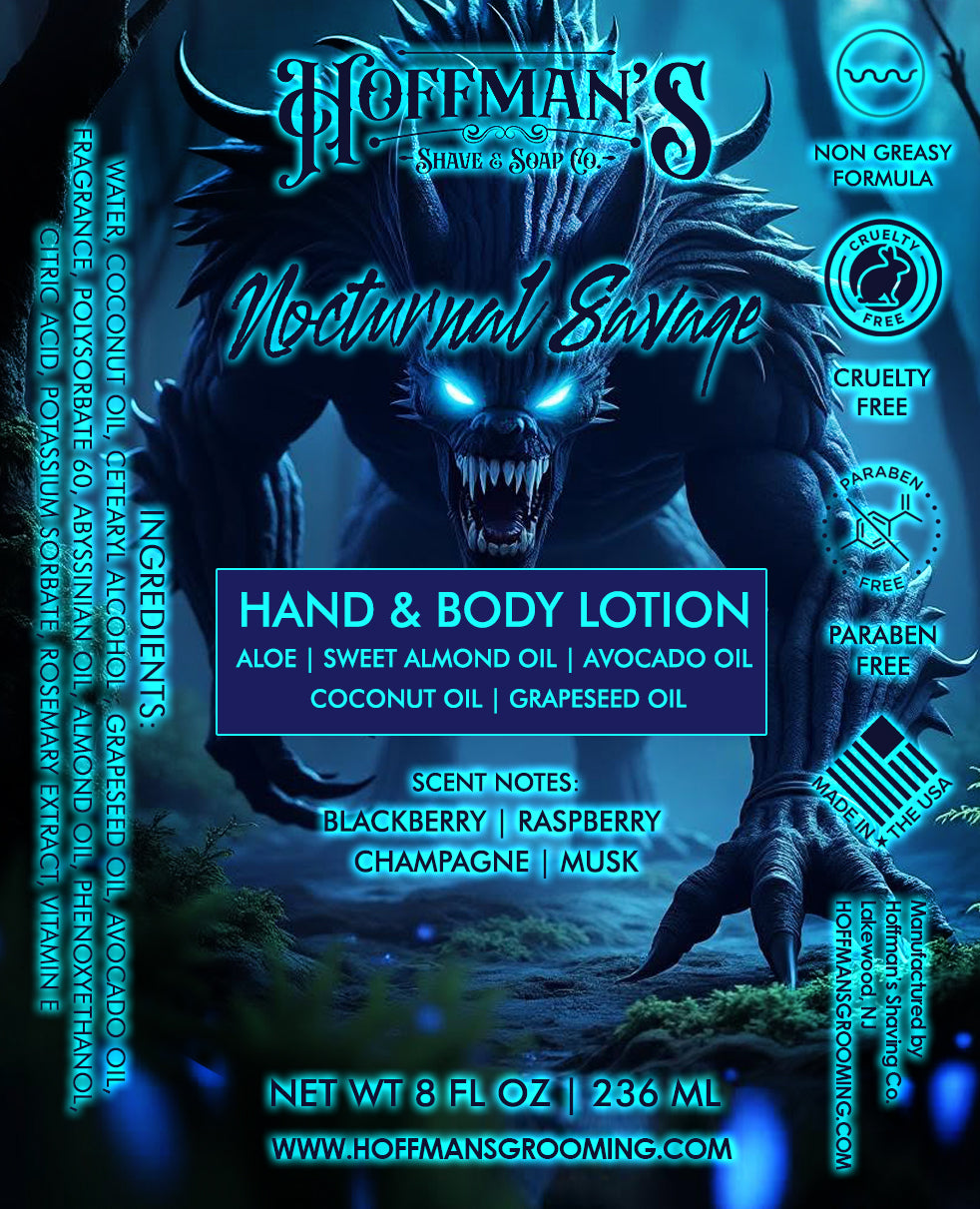 Nocturnal Savage Body & Hand Lotion (Blackberry, Raspberry, Champagne, Musk) 8 oz