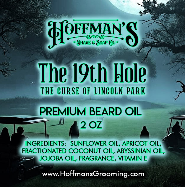 "19th Hole: The Curse of Lincoln Park" (Limited Halloween Edition) Wood spice, Oud, Orange, Jasmin, Patchouli, Cedar, Vanilla  2oz Beard Oil