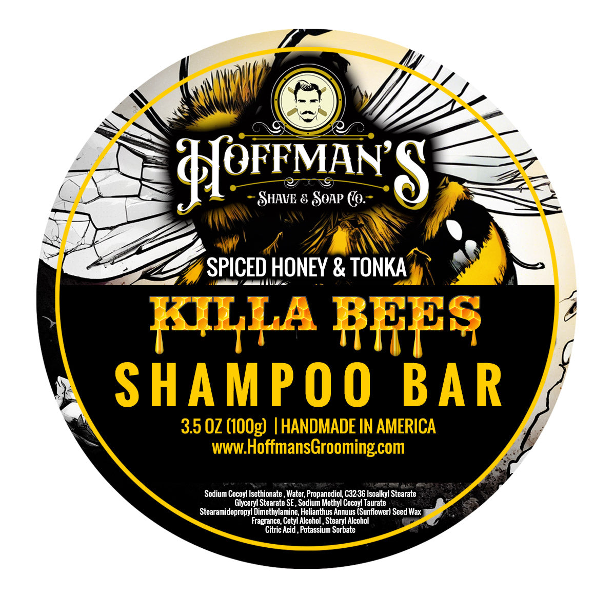 Killa Bees (Spiced Honey & Tonka Bean) Shampoo Bar 3.5 oz