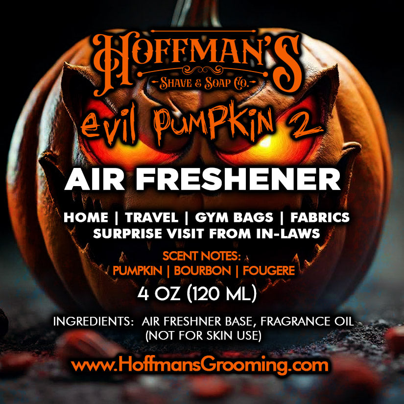 "Evil Pumpkin 2" (Pumpkin, Bourbon, Fougere) Limited Halloween Edition Air Freshener 4oz