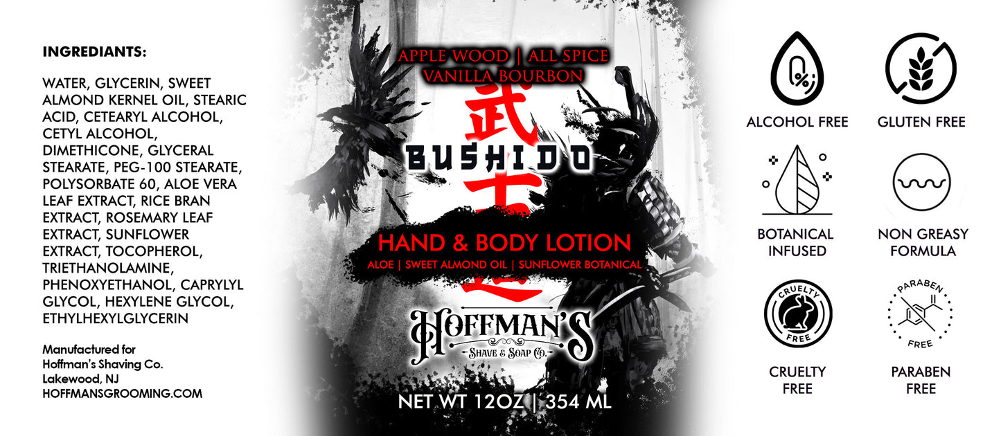 Bushido Body & Hand Lotion 12 oz