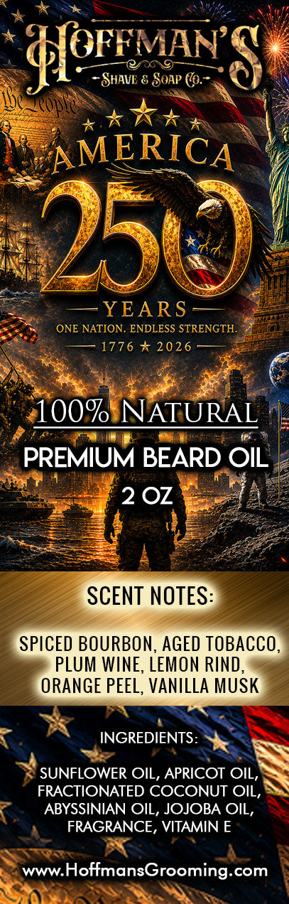 America 250 Edition (Aged Tobacco Leaves, Spiced Bourbon, Plum Wine, Orange Peel, Vanilla Musk) 2oz Beard Oil