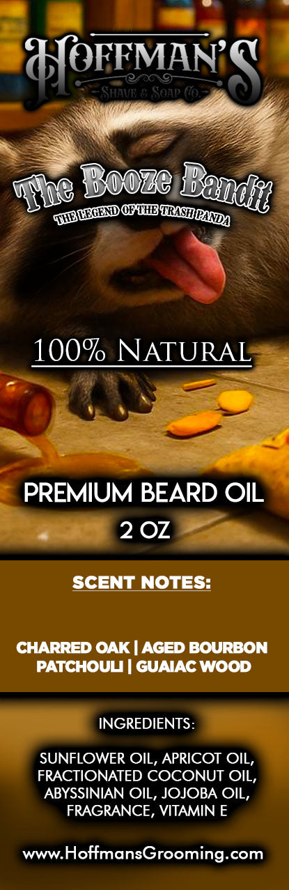 The Booze Bandit "Charred Oak, Aged Bourbon, Patchouli, Guaiac Wood" 2oz Beard Oil