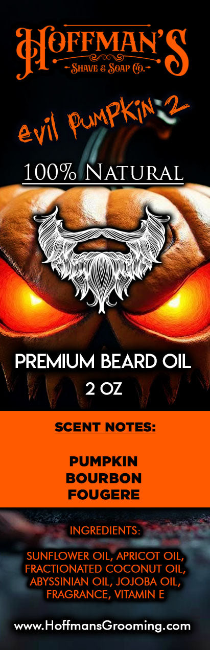 Evil Pumpkin 2 (Limited Halloween Edition) Pumpkin, Bourbon, Fougere 2oz Beard Oil