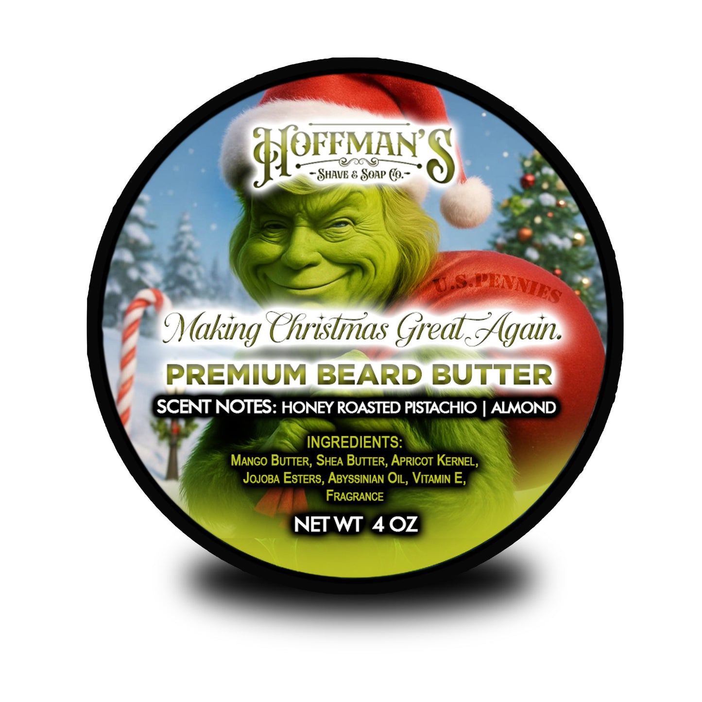 Making Christmas Great Again "Honey Crusted Roasted Pistachio, Almond Cream" Limited Holiday 4oz Premium Beard Butter