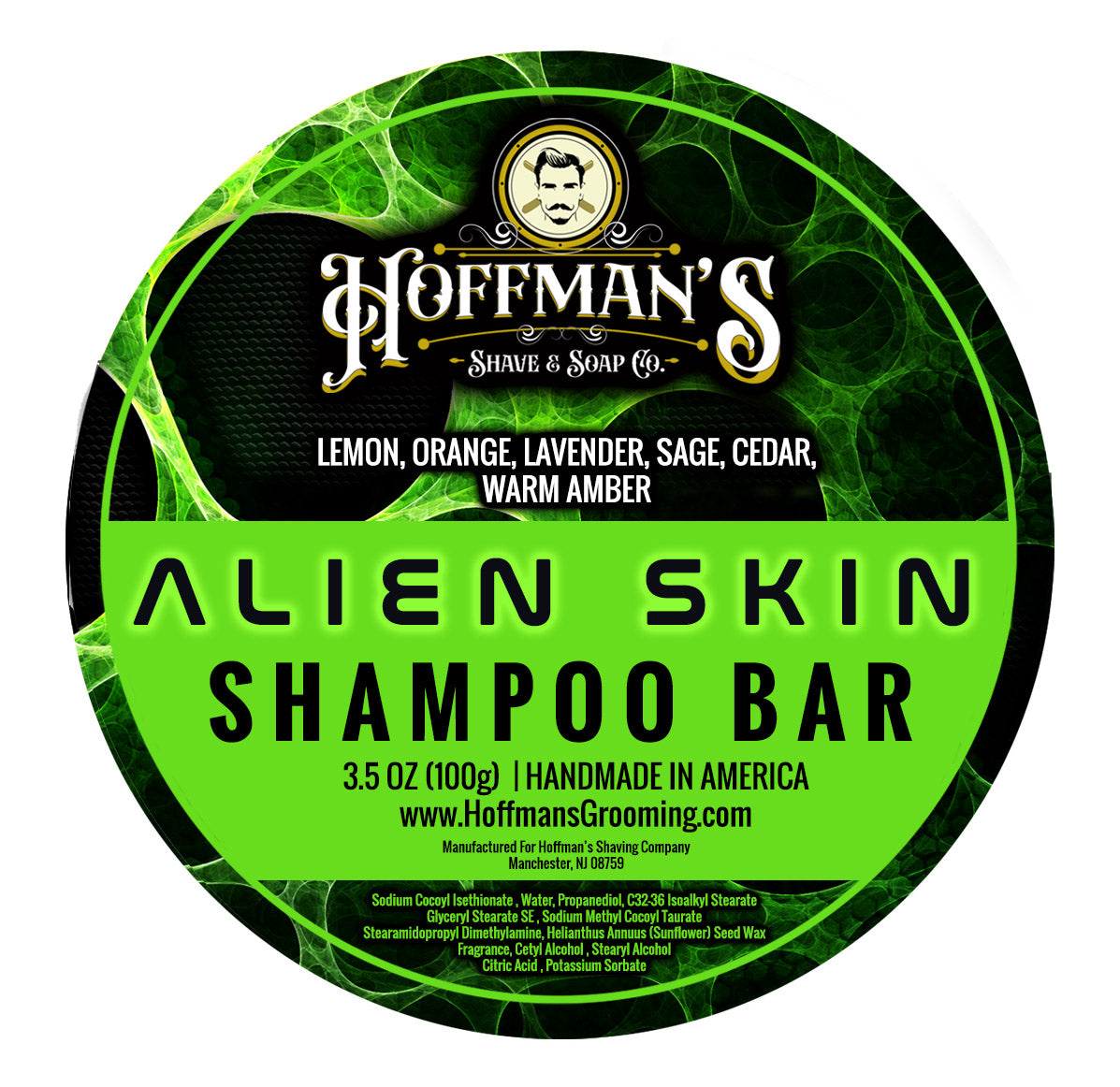 Alien Skin ( Lemon, Sage, Cedar, Warm Amber) Shampoo Bar 3.5 oz