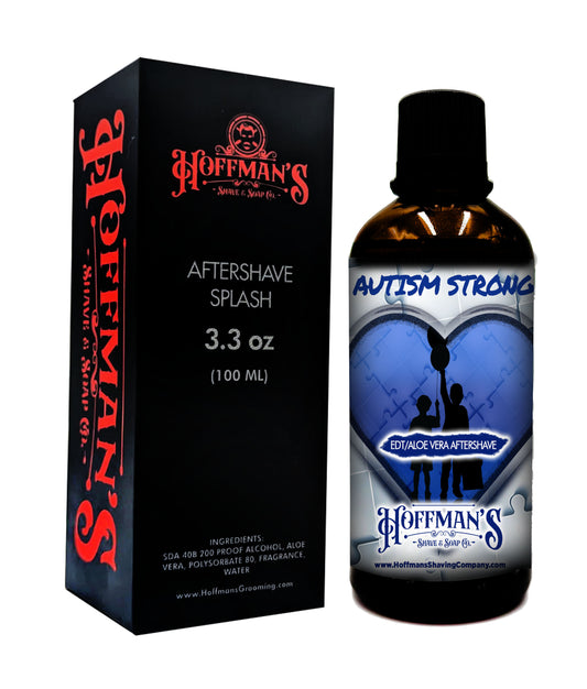 "Autism Strong" EDT/Aloe (Barbershop, Amber, Musk) Vera Aftershave Splash 100ml