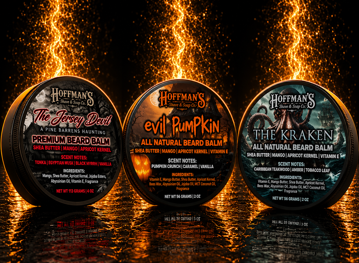 3pk Beard Balm Variety Legends Bundle #2 (Jersey Devil, Evil Pumpkin, The Kraken)