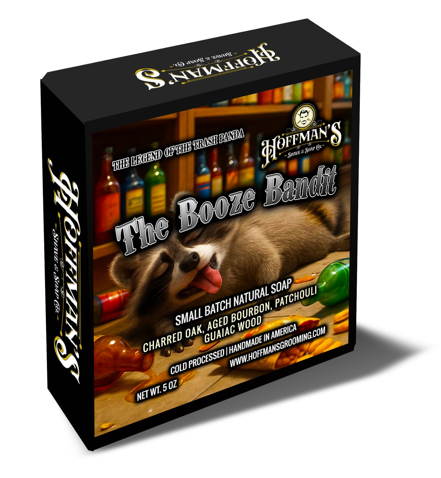 The Booze Bandit "Charred Oak, Aged Bourbon, Patchouli, Guaiac Wood" 5oz Bar Soap