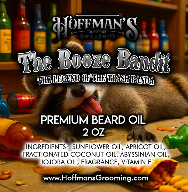 The Booze Bandit "Charred Oak, Aged Bourbon, Patchouli, Guaiac Wood" 2oz Beard Oil