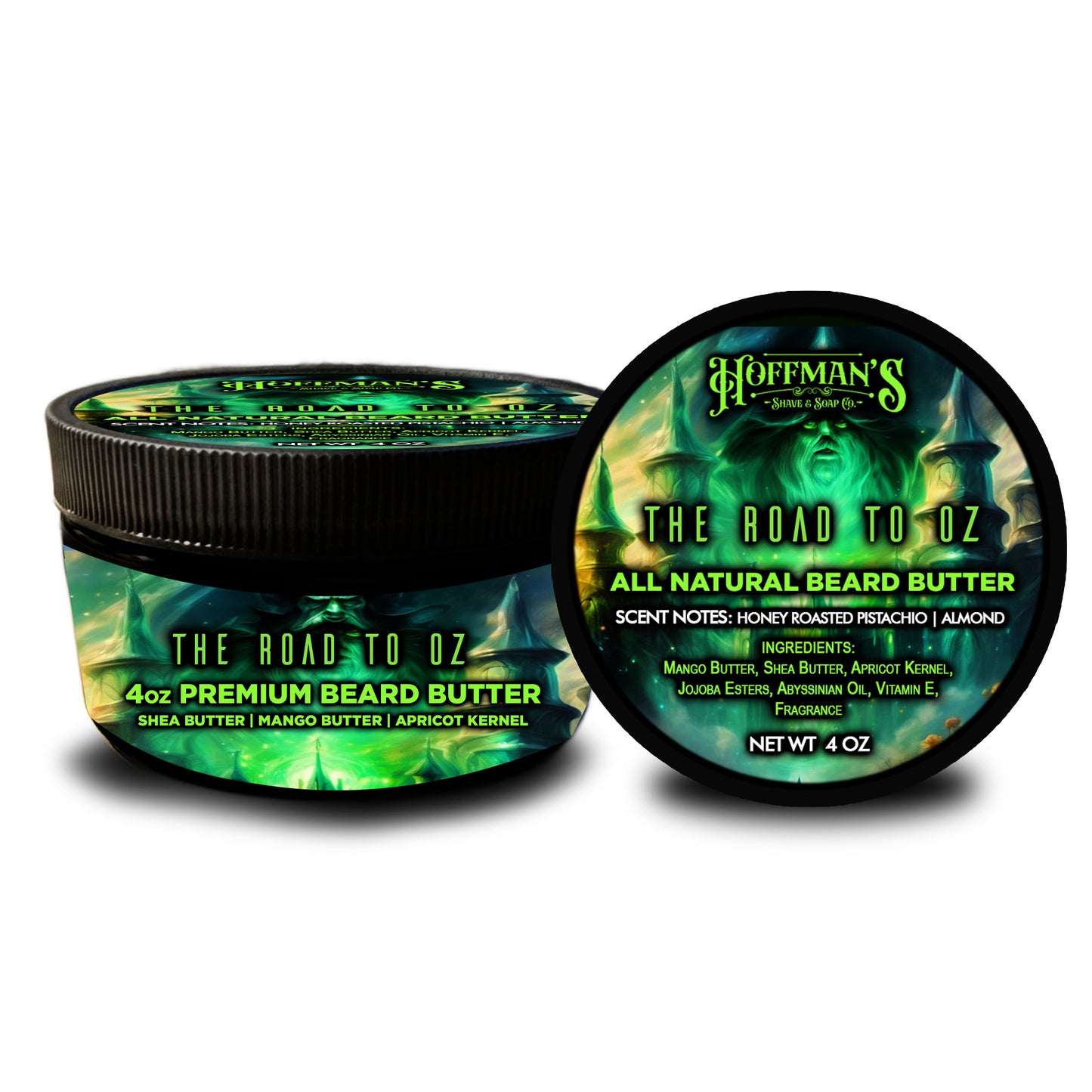The Road to Oz "Honey Crusted Roasted Pistachio, Almond Cream" 4oz Premium Beard Butter