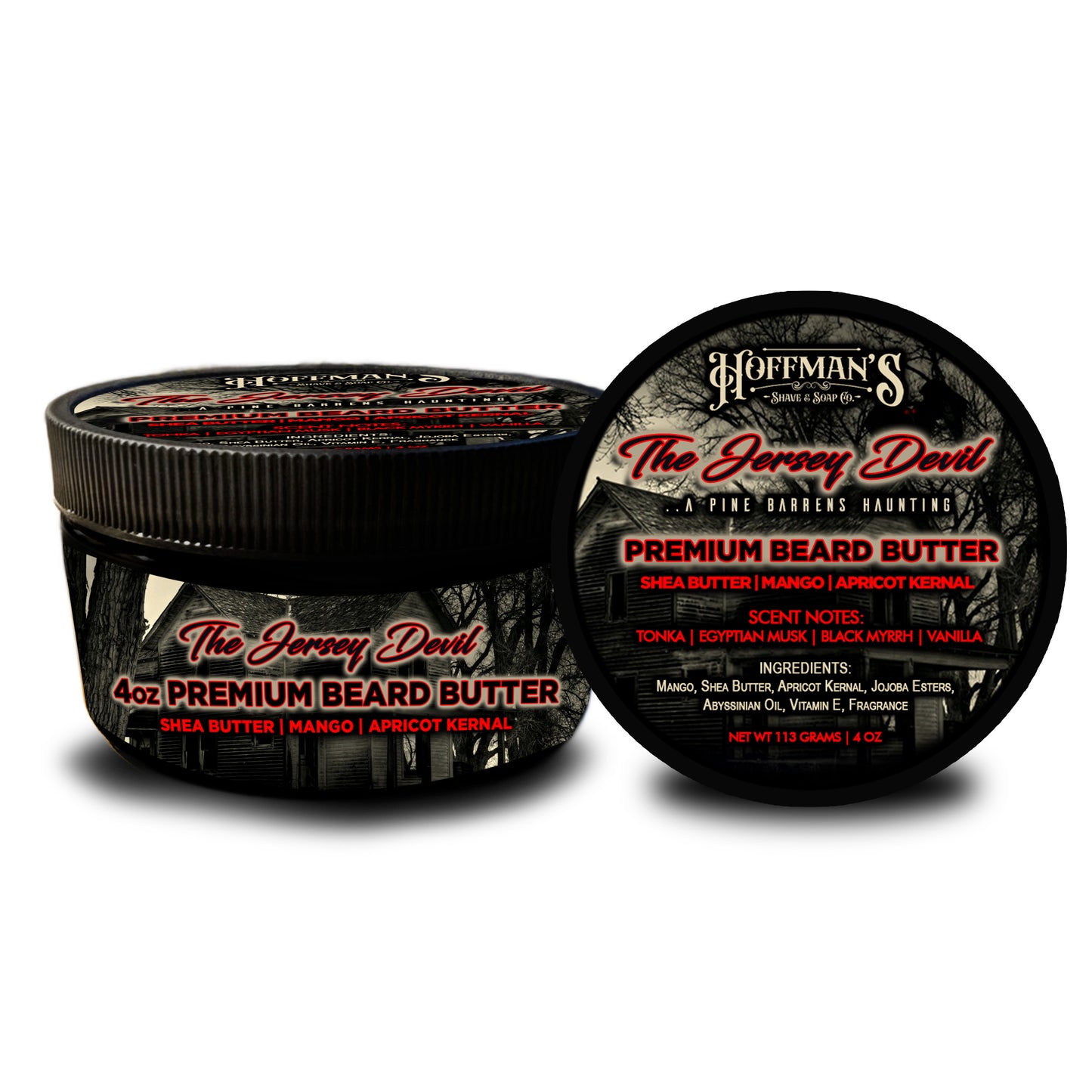 The Jersey Devil (Tonka, Egyptian Musk, Black Myrrh, Vanilla) 4oz Premium Beard Butter