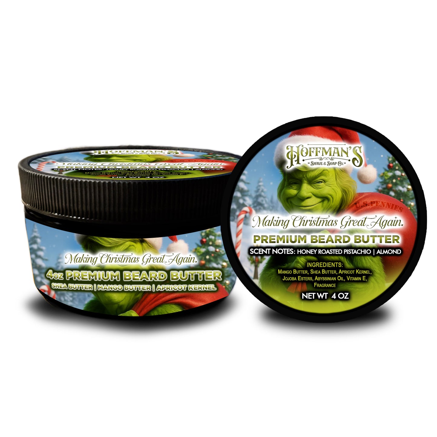 Making Christmas Great Again "Honey Crusted Roasted Pistachio, Almond Cream" Limited Holiday 4oz Premium Beard Butter