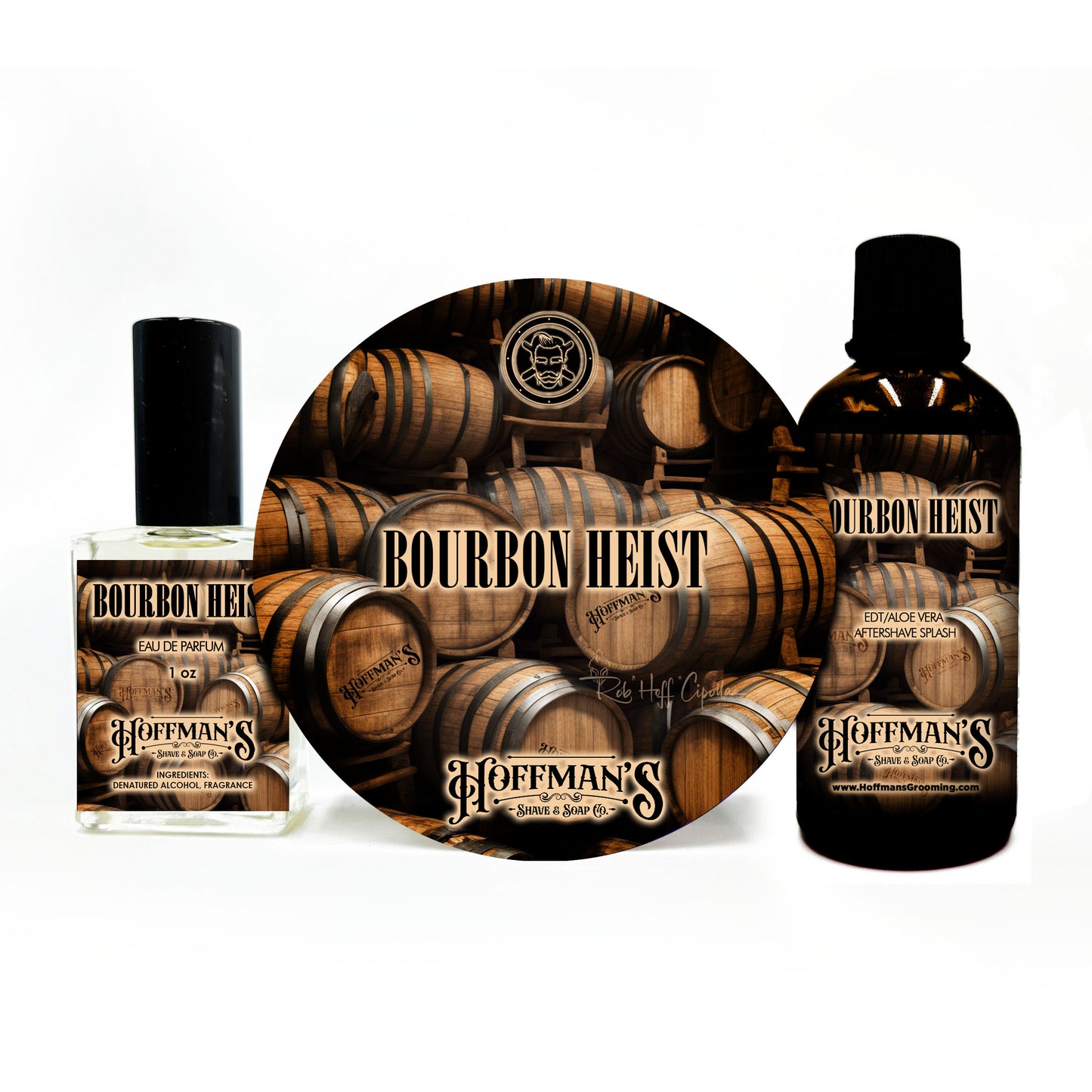 Bourbon Heist (Kentucky Bourbon, Maple, Vanilla) Shaving Trio 3pc Set
