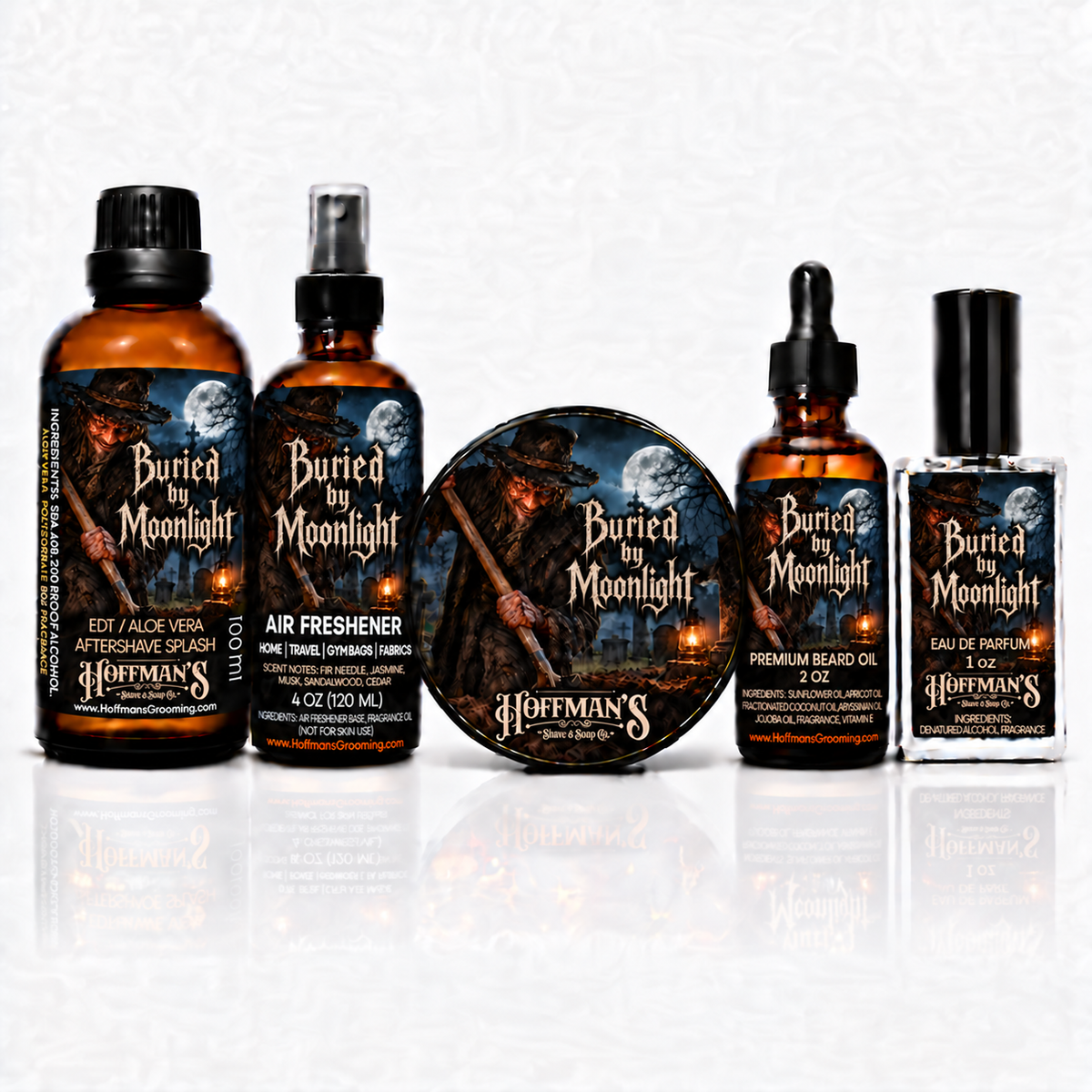 Buried By Moonlight (Fir Needle, Jasmine, Musk, Sandalwood, Oakmoss) 5Pk Grooming Bundle