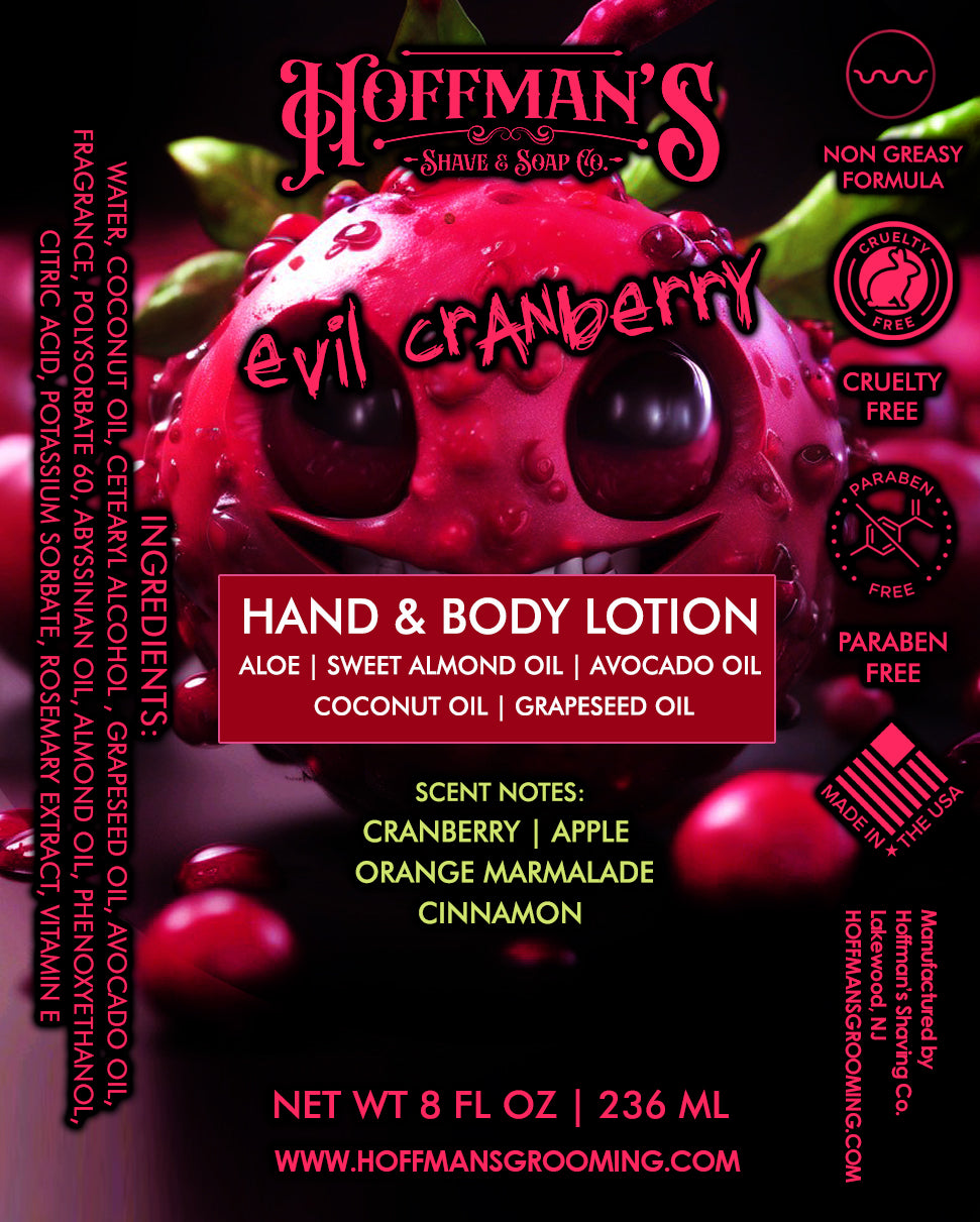 Evil Cranberry Body & Hand Lotion (Cranberry, Apple, Orange Marmalade, Cinnamon)  8 oz
