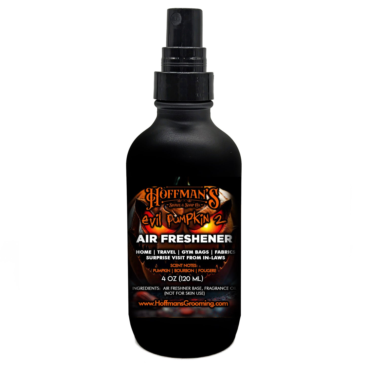 "Evil Pumpkin 2" (Pumpkin, Bourbon, Fougere) Limited Halloween Edition Air Freshener 4oz