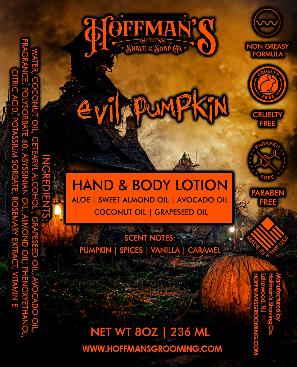 Evil Pumpkin Body & Hand Lotion (Pumpkin Crunch, Spice, Cinnamon, Vanilla)  8 oz