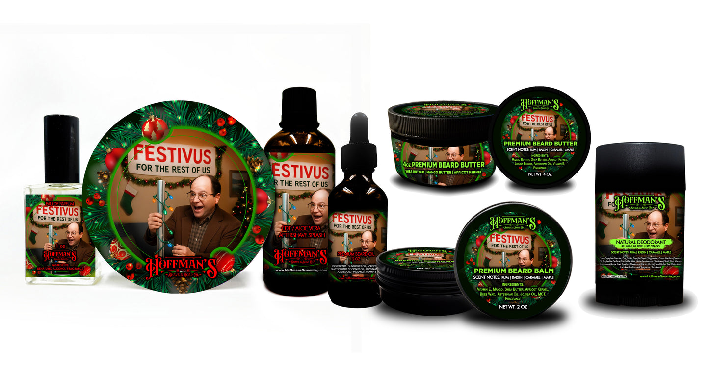 Festivus "Rum, Raisin, Caramel, Maple, Vanilla" Limited Holiday Shaving Trio 7pc Full Grooming MEGA Bundle...$80