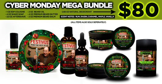 Festivus "Rum, Raisin, Caramel, Maple, Vanilla" Limited Holiday Shaving Trio 7pc Full Grooming MEGA Bundle...$80