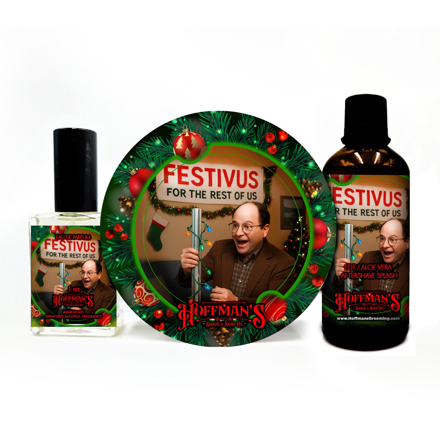 Festivus "Rum, Raisin, Caramel, Maple, Vanilla" Limited Holiday Shaving Trio 3pc Set