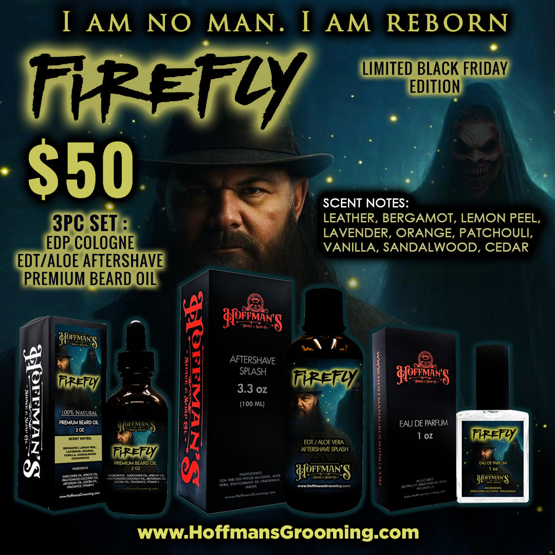 Firefly "Bray Wyatt Celebration Edition" (Leather, Bergamot, Lemon peel, Vanilla, Sandalwood, Cedar) Grooming Trio 3pc Set