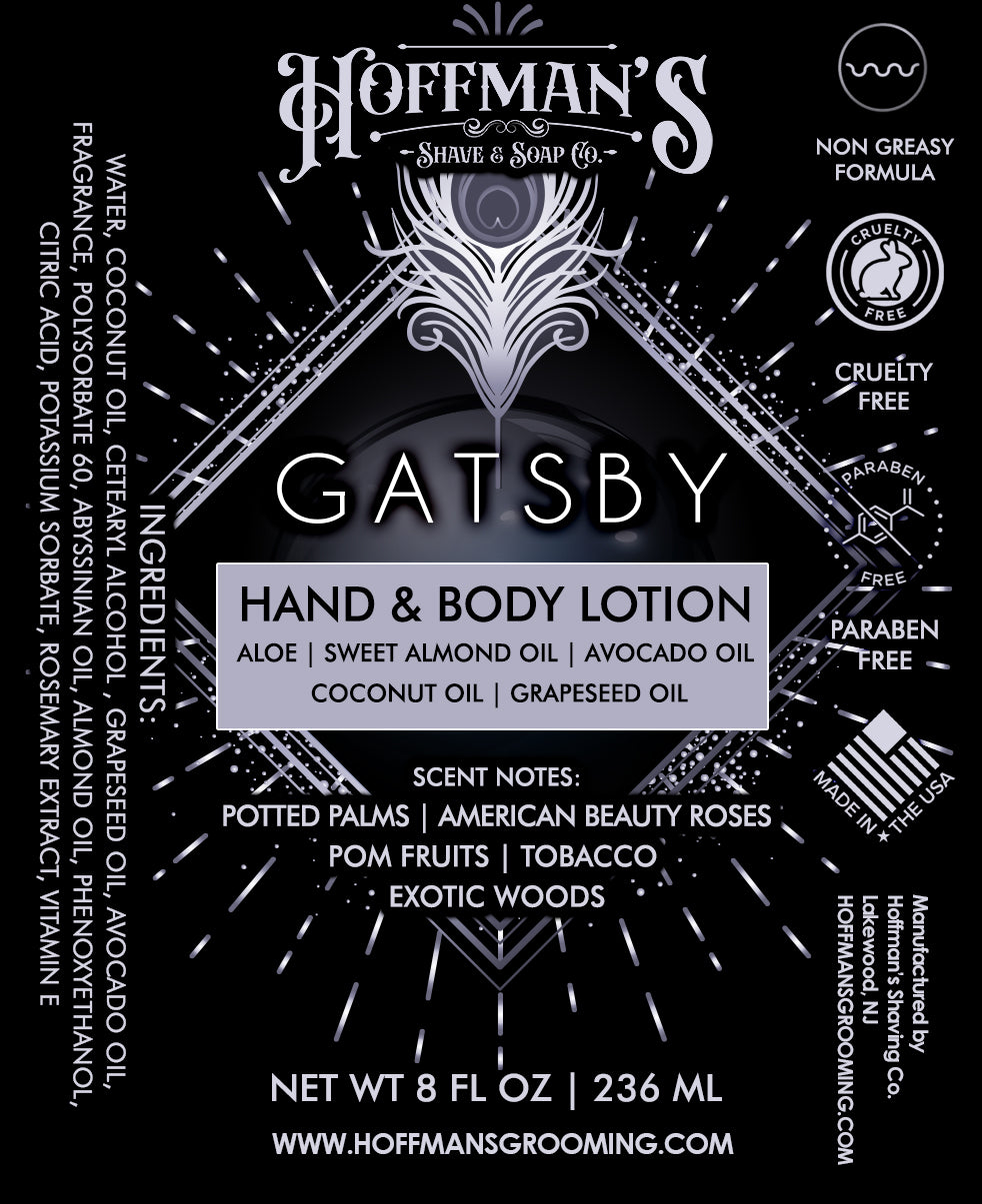 Gatsby Body & Hand Lotion (American Beauty Roses, Tobacco, Exotic Woods)  8 oz