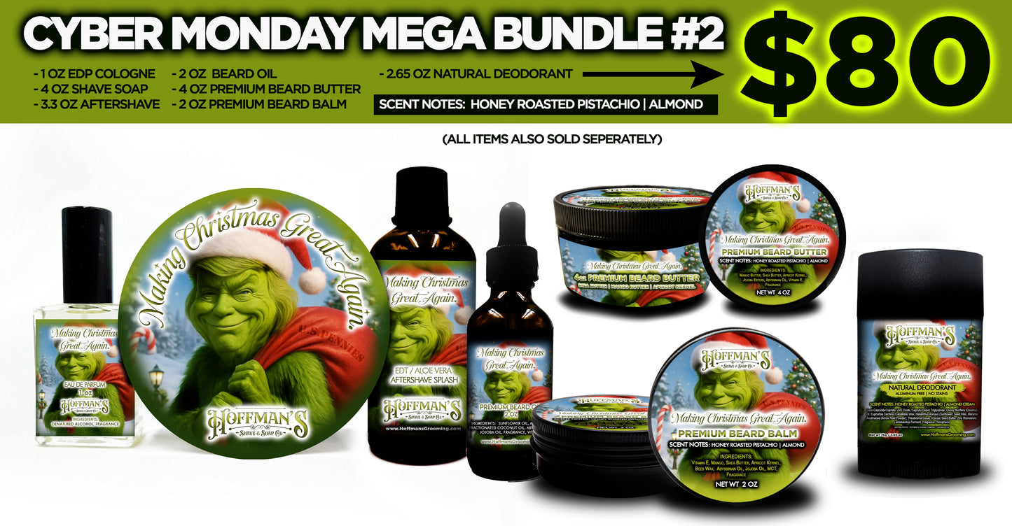 Making Christmas Great Again "Honey Crusted Roasted Pistachio, Almond Cream" Limited Holiday Shaving Trio 7pc Full Grooming MEGA Bundle...$80