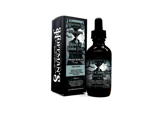"Return of Ichabod Crane" (Limited Halloween Edition) Jasmine, Rosewood, White Cedar, Musk, Grapefruit 2oz Beard Oil (Copy)