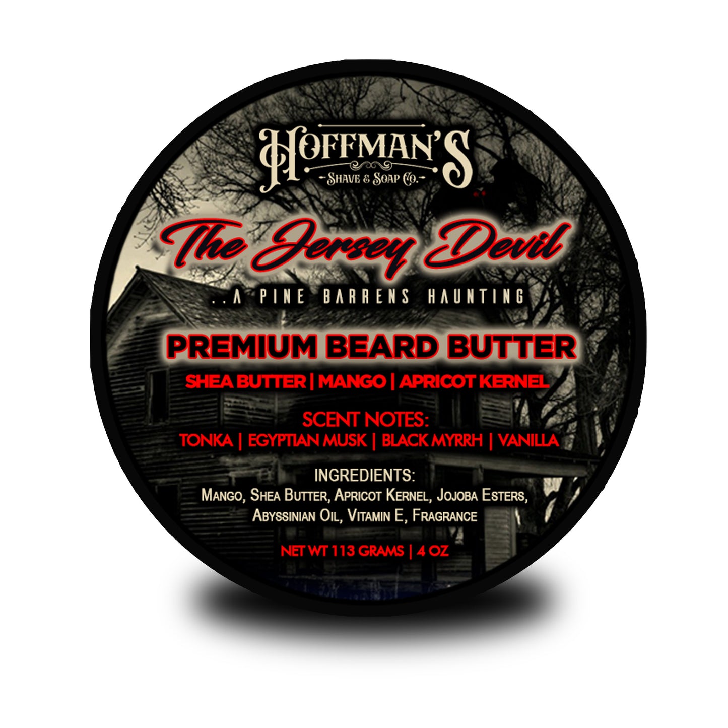The Jersey Devil (Tonka, Egyptian Musk, Black Myrrh, Vanilla) 4oz Premium Beard Butter