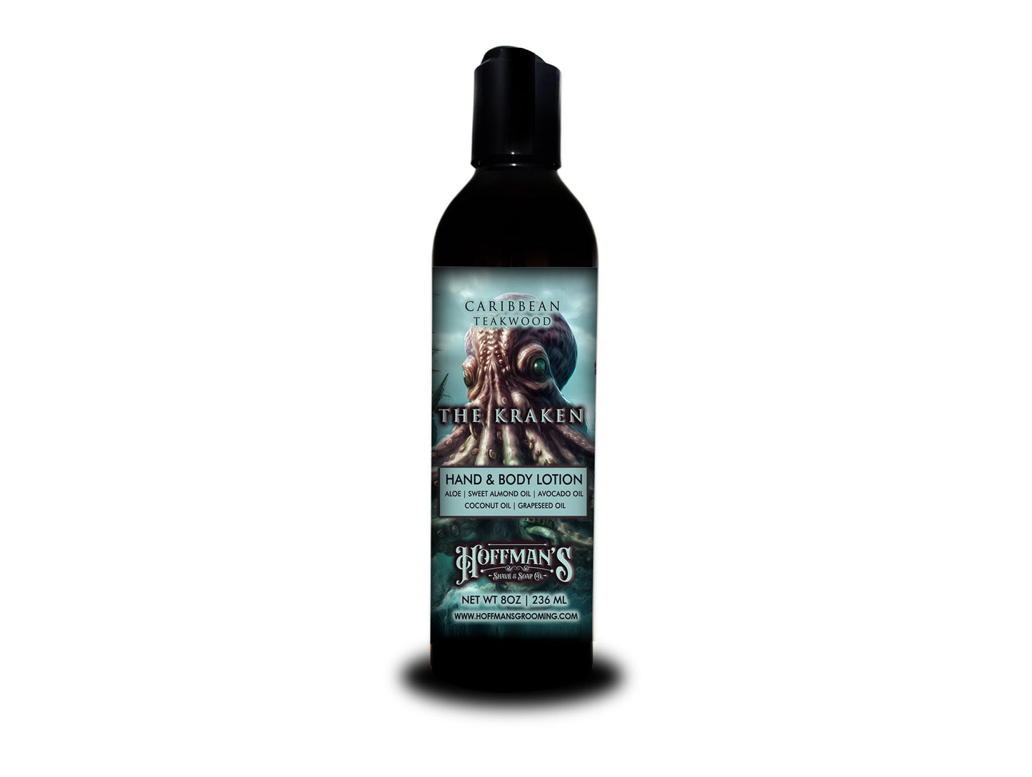 The Kraken Body & Hand Lotion (Caribbean Teakwood, Amber, Tobacco Leaf) 8 oz