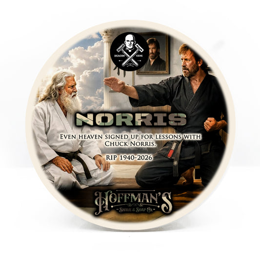 Norris Limited Memorial Edition (Leather, Cedar, Teakwood, Amyris, Dark Musk, Patchouli) Shave Soap 4oz