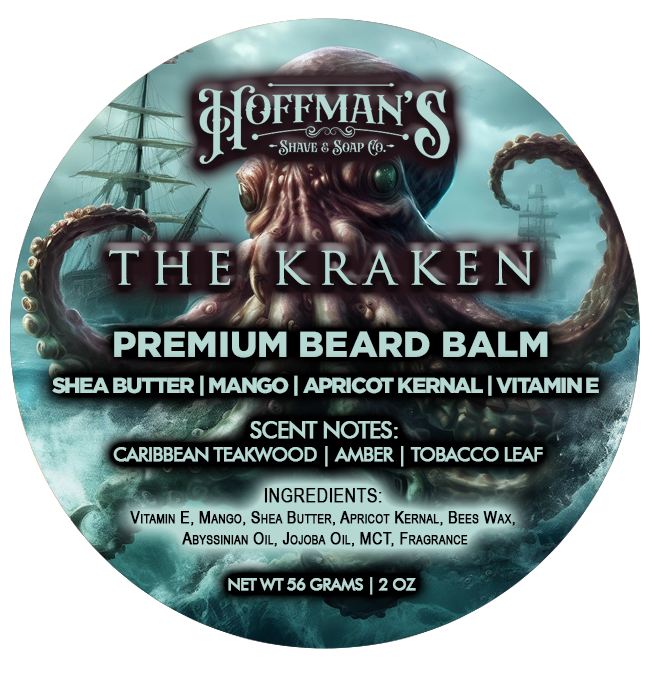 The Kraken (Caribbean Teakwood, Amber, Tobacco Leaf) 2oz Premium Beard Balm