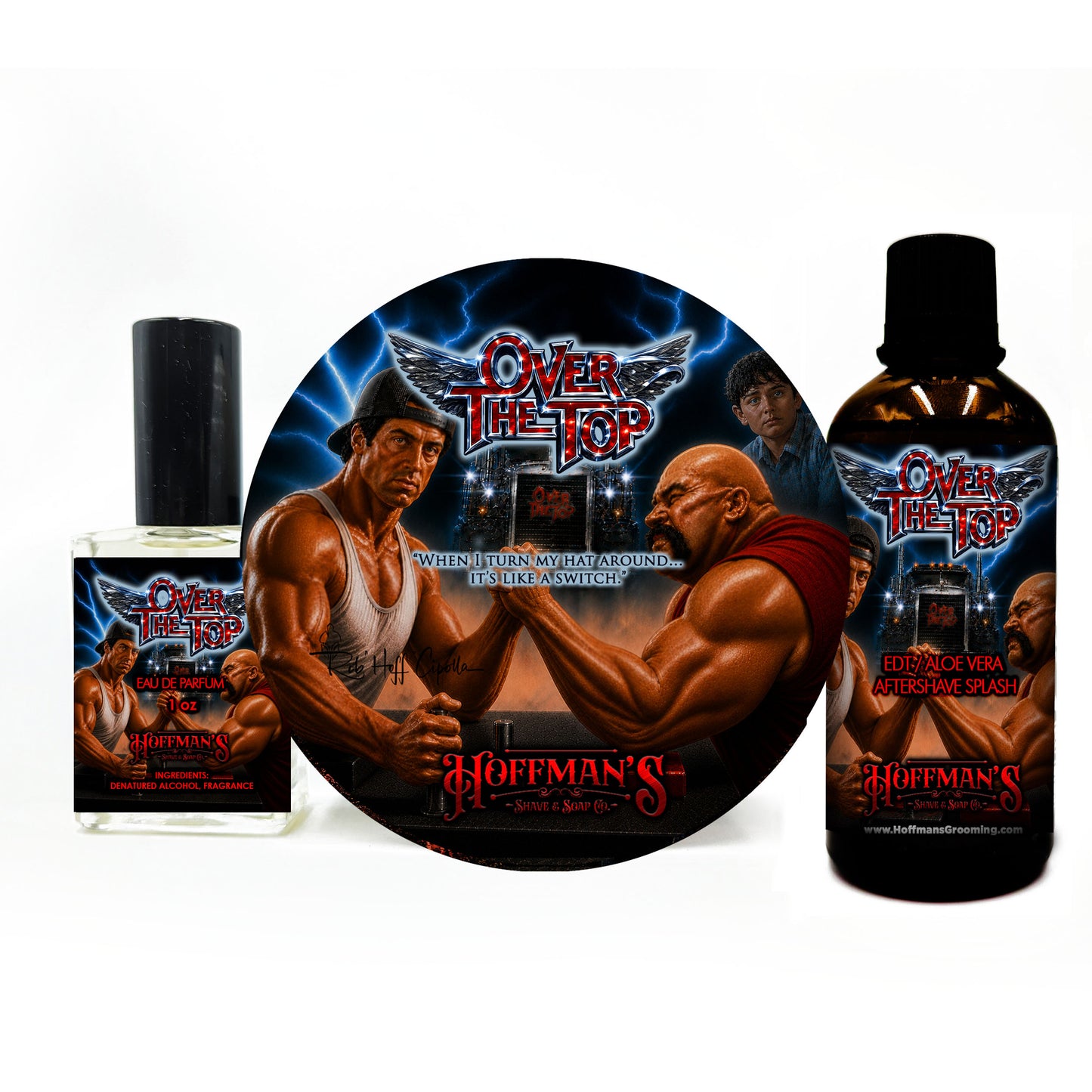 Over The Top (Rum, Hemp, Bergamot, Patchouli, Sandalwood, Leather) Shaving Trio 3pc Set