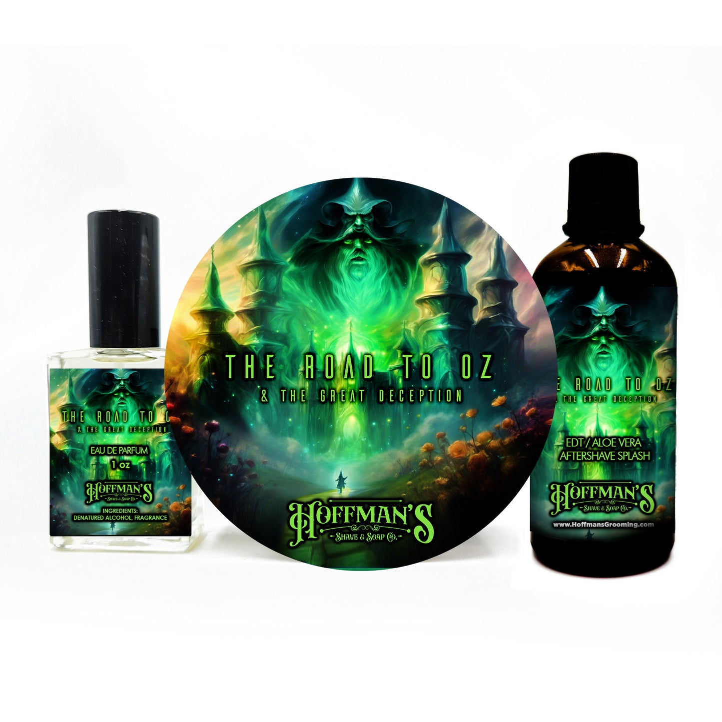 The Road to Oz "Honey Crusted Roasted Pistachio, Almond Cream" Shaving Trio 3pc Set