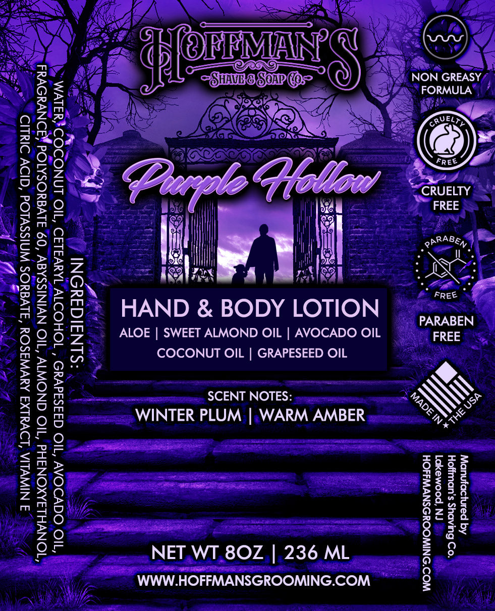 Purple Hollow Body & Hand Lotion (Winter Plum & Amber)  8 oz