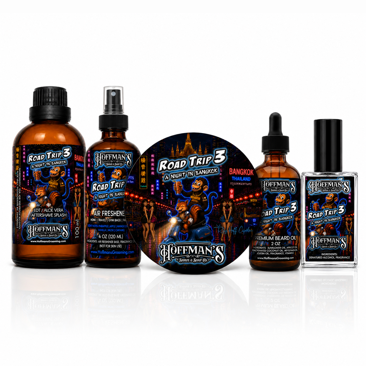 Road Trip 3 (Pineapple, Mango, Grapefruit, Apple, Vanilla) 5Pk Grooming Bundle