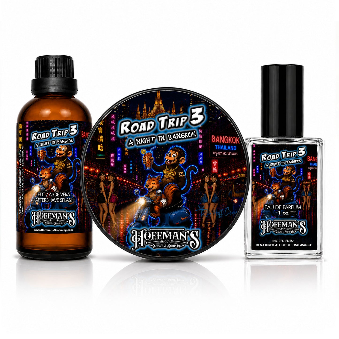Road Trip 3 (Pineapple, Mango, Grapefruit, Apple, Vanilla) Shaving & Grooming Trio 3pc Set