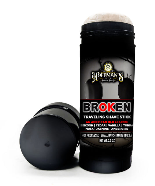 BrOKen (Benzoin, Cedar, Vanilla, Tonka, Musk, Jasmine, Ambergris) Traveling Shave Stick 2.5oz