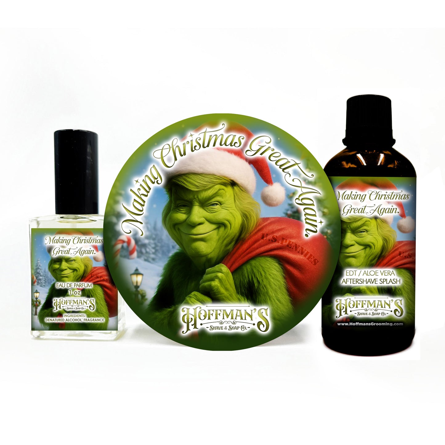 Making Christmas Great Again "Honey Crusted Roasted Pistachio, Almond Cream" Limited Holiday Shaving Trio 3pc Set