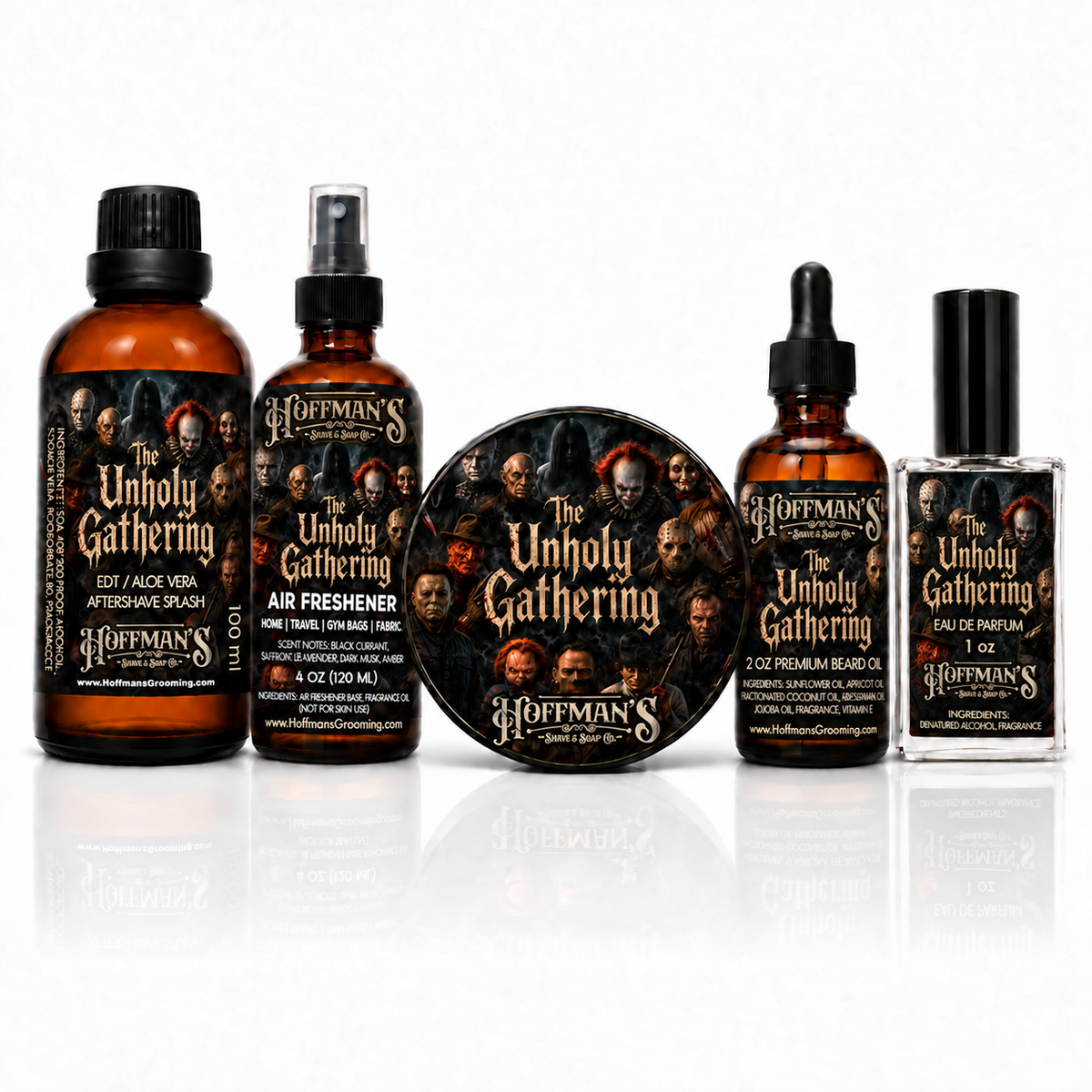 The Unholy Gathering (Blackberry, Black Currant, Anise, Saffron, Dark Musk) 5Pk Grooming Bundle
